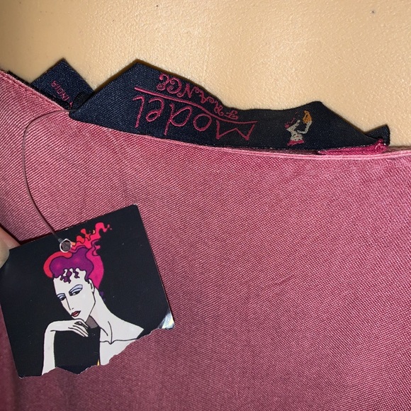 Dusty rose embroidered ruffles boho hippie sundress dress M as is - Picture 8 of 14